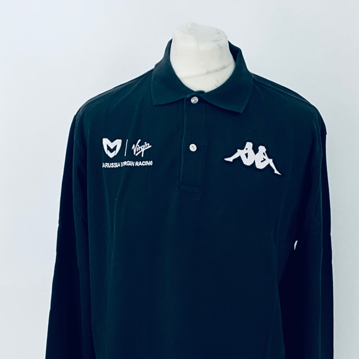 2011 Virgin-Marussia Racing F1 Team Kappa Team Issued Long Sleeved Polo Shirt-Grey - Pit-Lane Motorsport