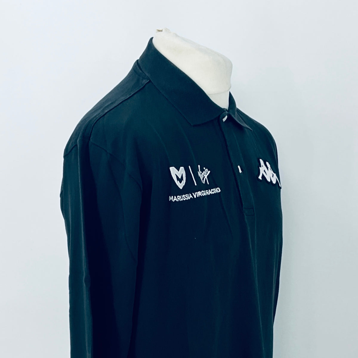 2011 Virgin-Marussia Racing F1 Team Kappa Team Issued Long Sleeved Polo Shirt-Grey - Pit-Lane Motorsport