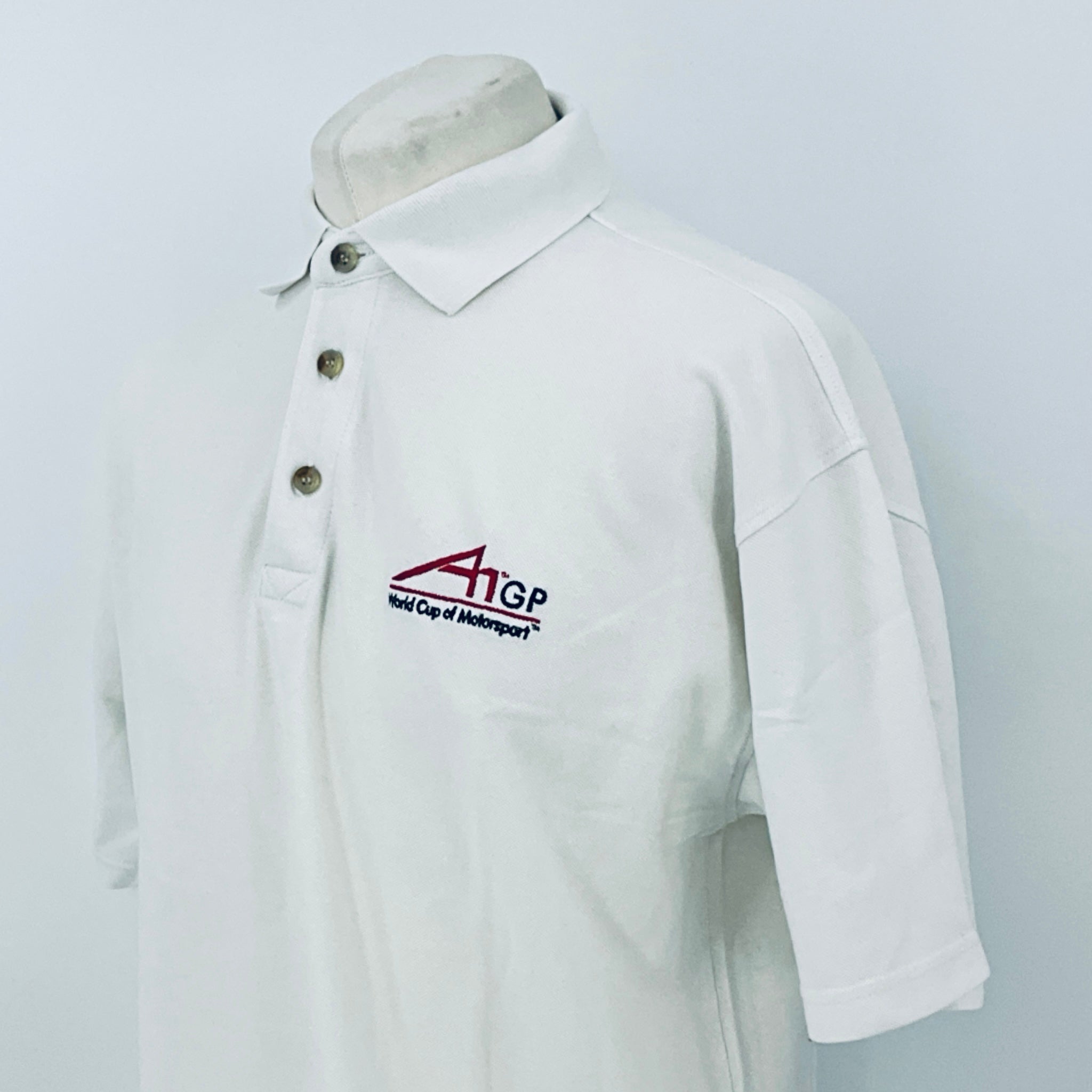 A1GP World Cup Of Motorsport Series Team Issued Polo Shirt-White - Pit-Lane Motorsport