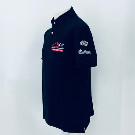 A1GP World Cup Of Motorsport Series Team Issued Polo Shirt Powered By Ferrari -Black - Pit-Lane Motorsport