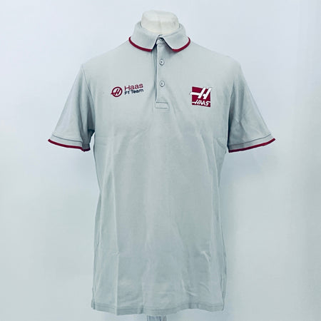 Haas F1 Team By Branded Of London Team Issue Polo Shirt-Grey - Pit-Lane Motorsport