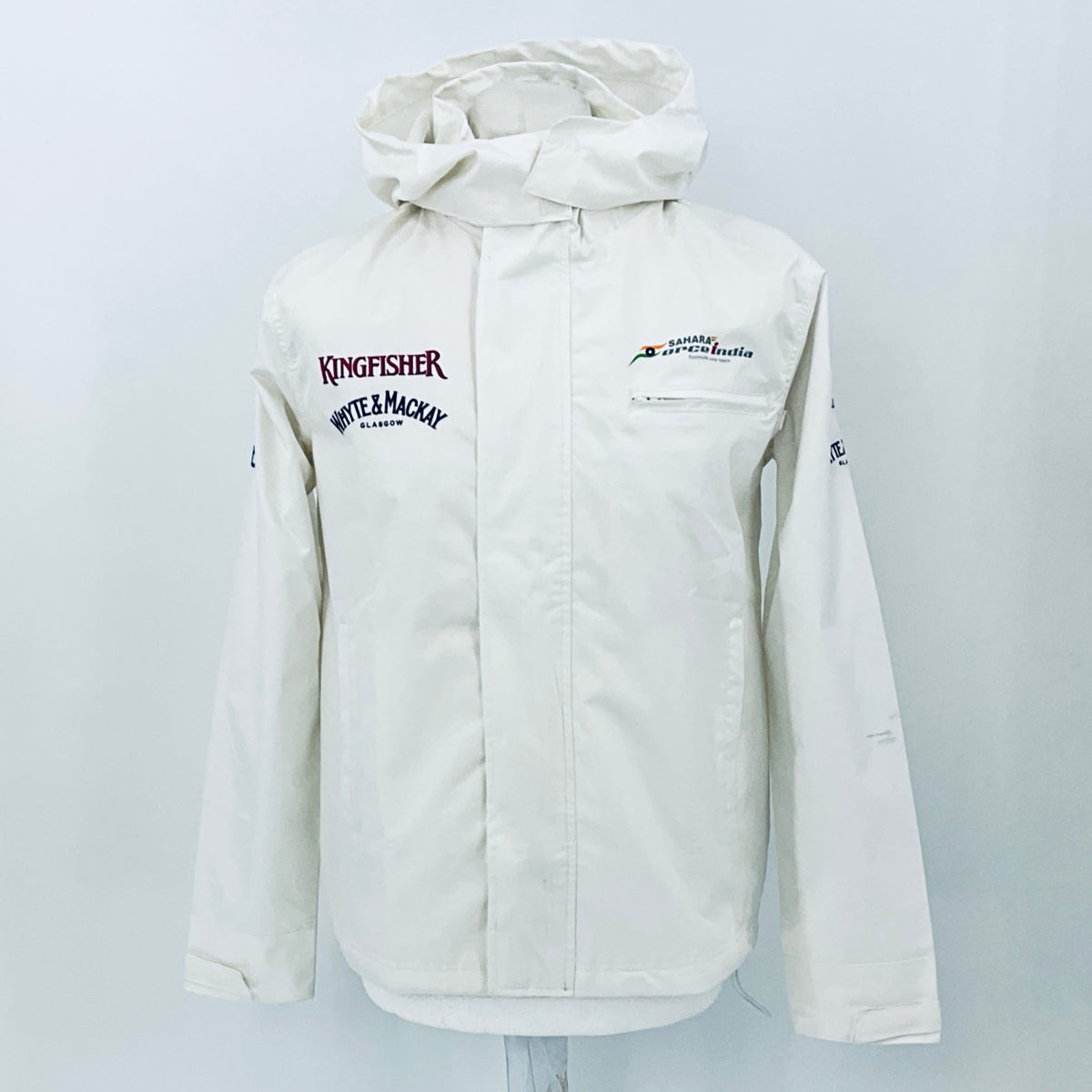 Force India F1 Team - Team Issue Race Day Gortex Hooded Rain Jacket-White - Pit-Lane Motorsport