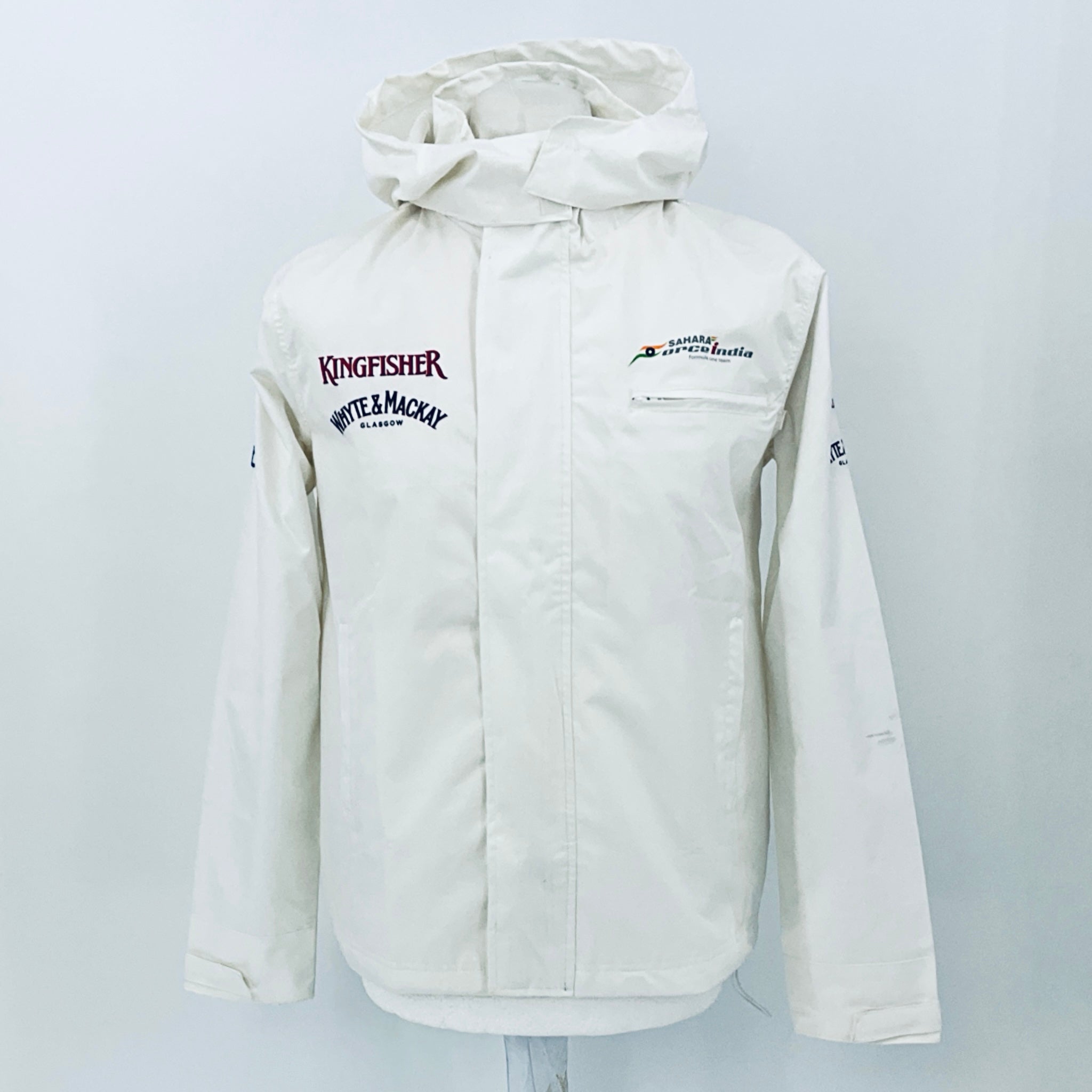 Force India F1 Team - Team Issue Race Day Gortex Hooded Rain Jacket-White - Pit-Lane Motorsport