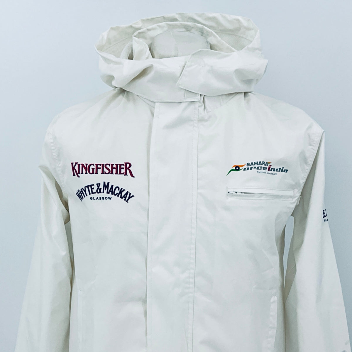 Force India F1 Team - Team Issue Race Day Gortex Hooded Rain Jacket-White - Pit-Lane Motorsport