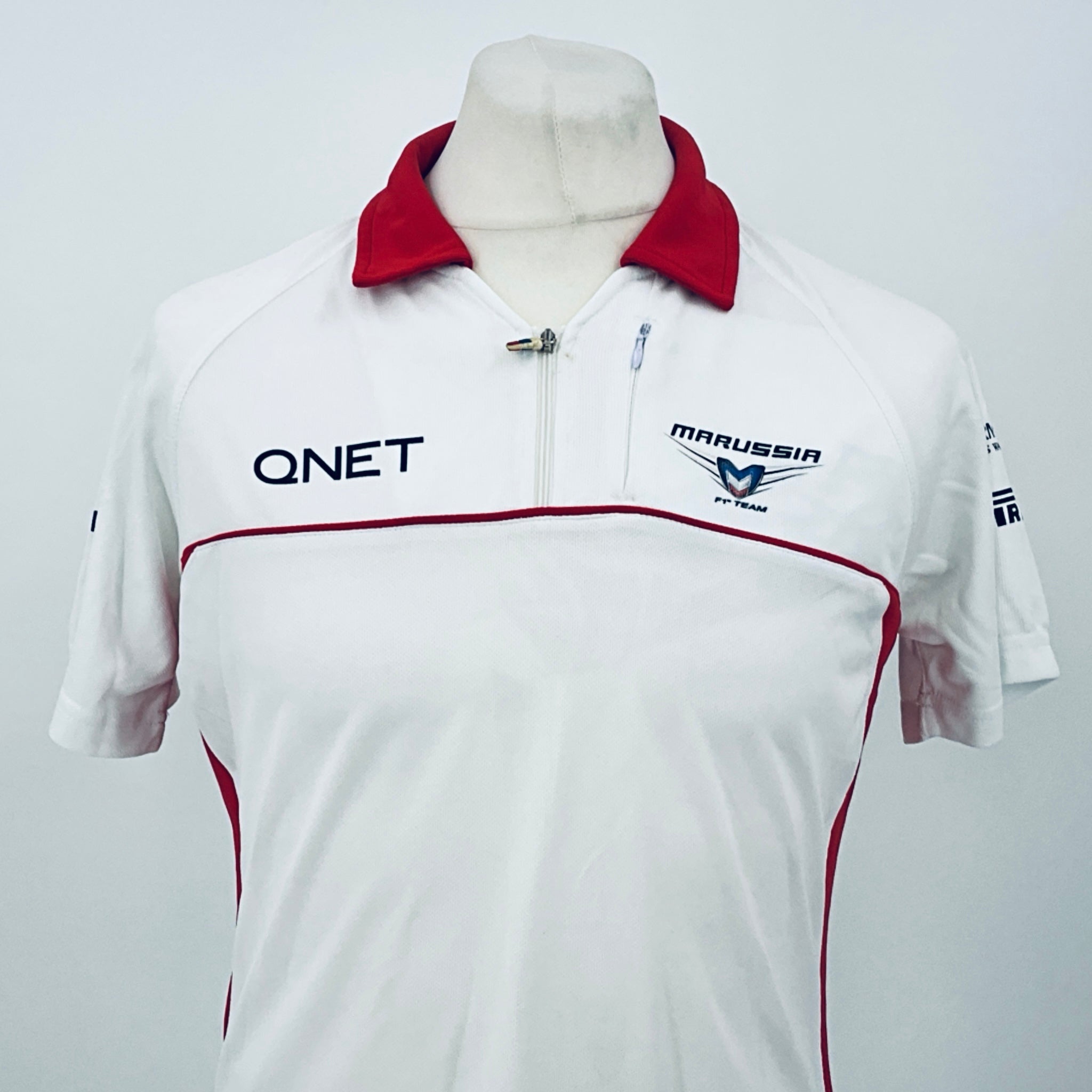 Marussia F1 Team-Team Issue Race Day Round Neck Polo Shirt-White - Pit-Lane Motorsport