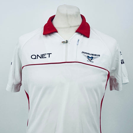 Marussia F1 Team-Team Issue Race Day Round Neck Polo Shirt-White - Pit-Lane Motorsport