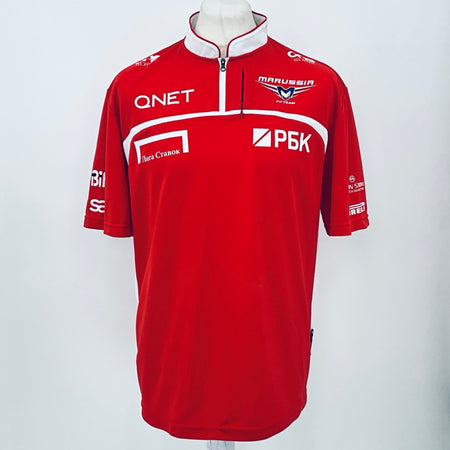 Marussia F1 Team-Team Issue Race Day Round Neck Polo Shirt-Red - Pit-Lane Motorsport