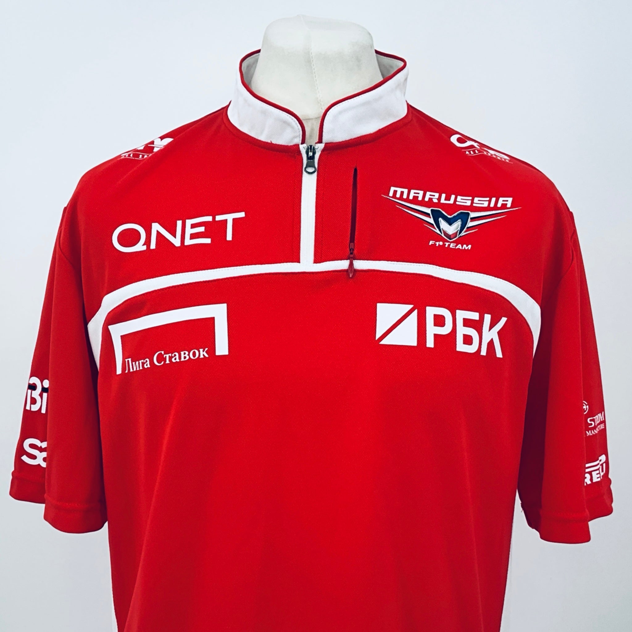 Marussia F1 Team-Team Issue Race Day Round Neck Polo Shirt-Red - Pit-Lane Motorsport