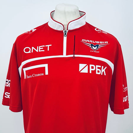 Marussia F1 Team-Team Issue Race Day Round Neck Polo Shirt-Red - Pit-Lane Motorsport