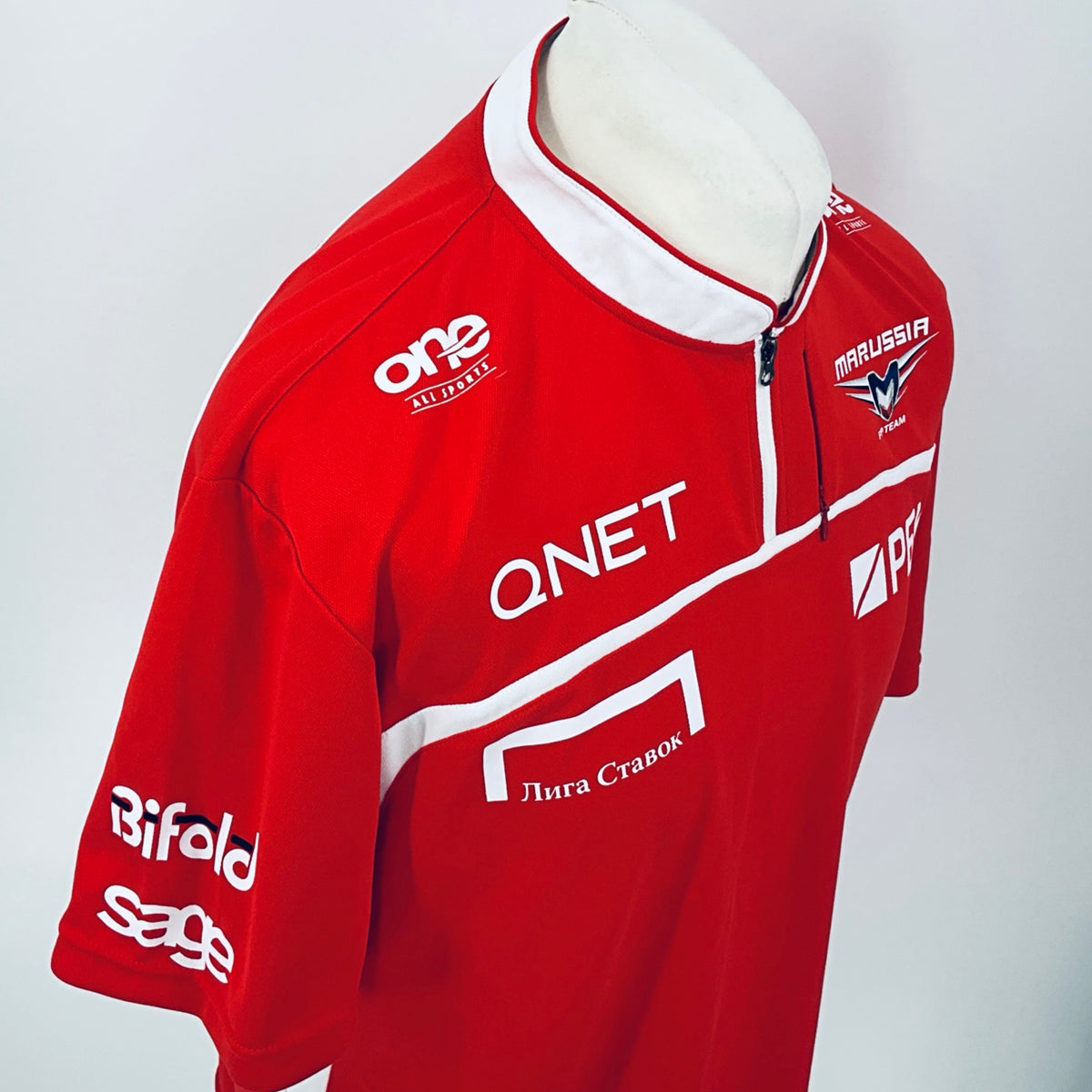 Marussia F1 Team-Team Issue Race Day Round Neck Polo Shirt-Red - Pit-Lane Motorsport