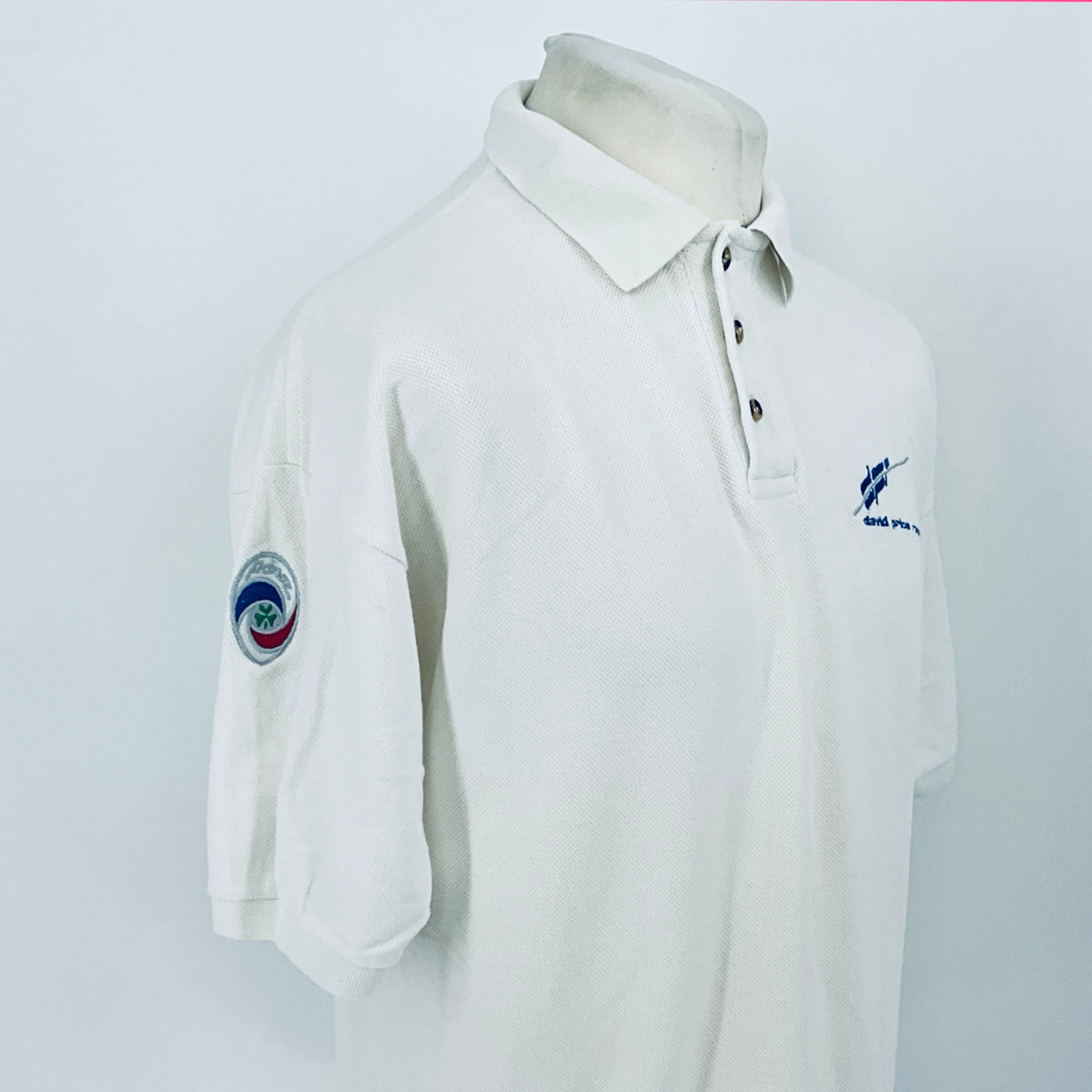 Panoz Motorsport David Price Racing Team Issue Polo Shirt White 1990s - Pit-Lane Motorsport