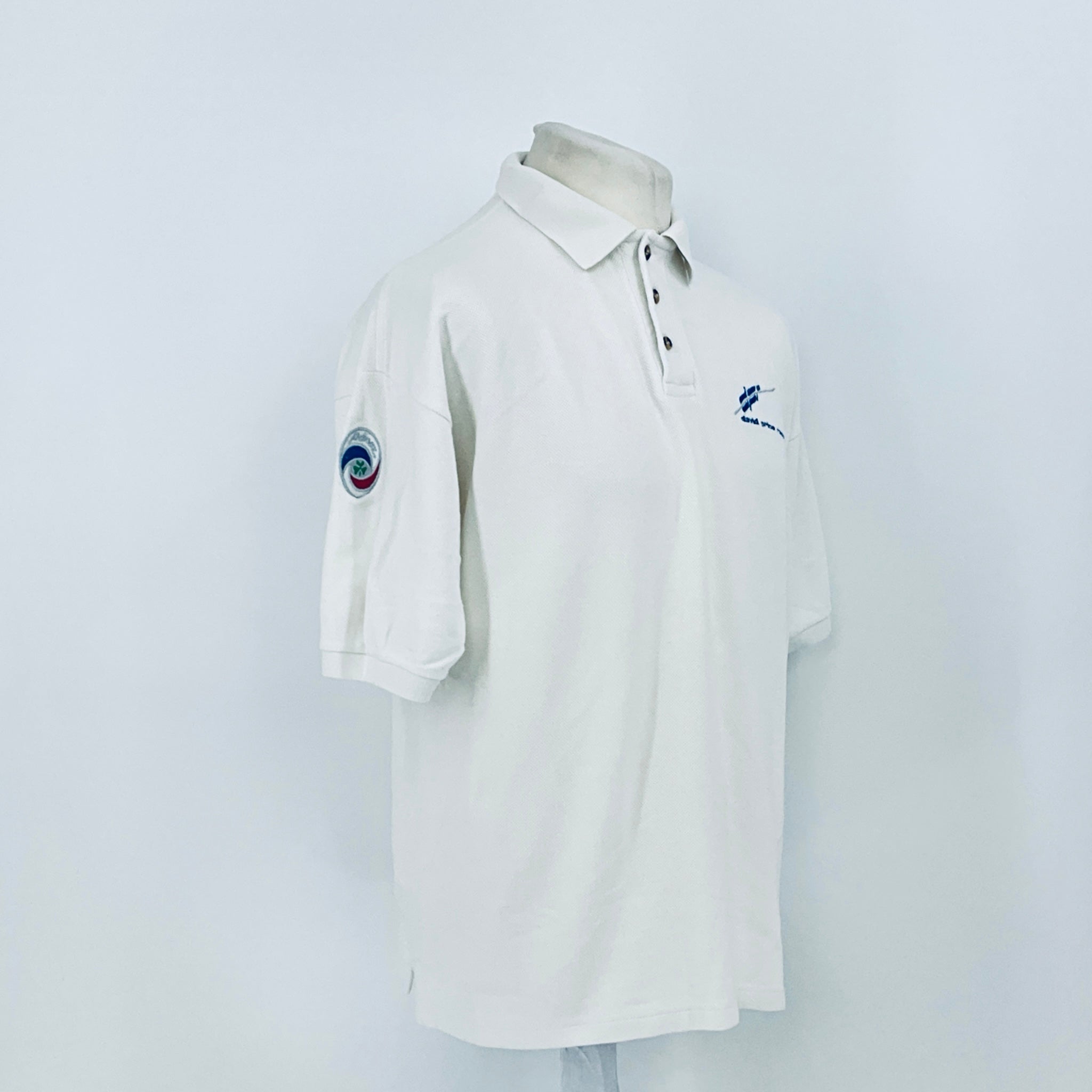 Panoz Motorsport David Price Racing Team Issue Polo Shirt White 1990s - Pit-Lane Motorsport