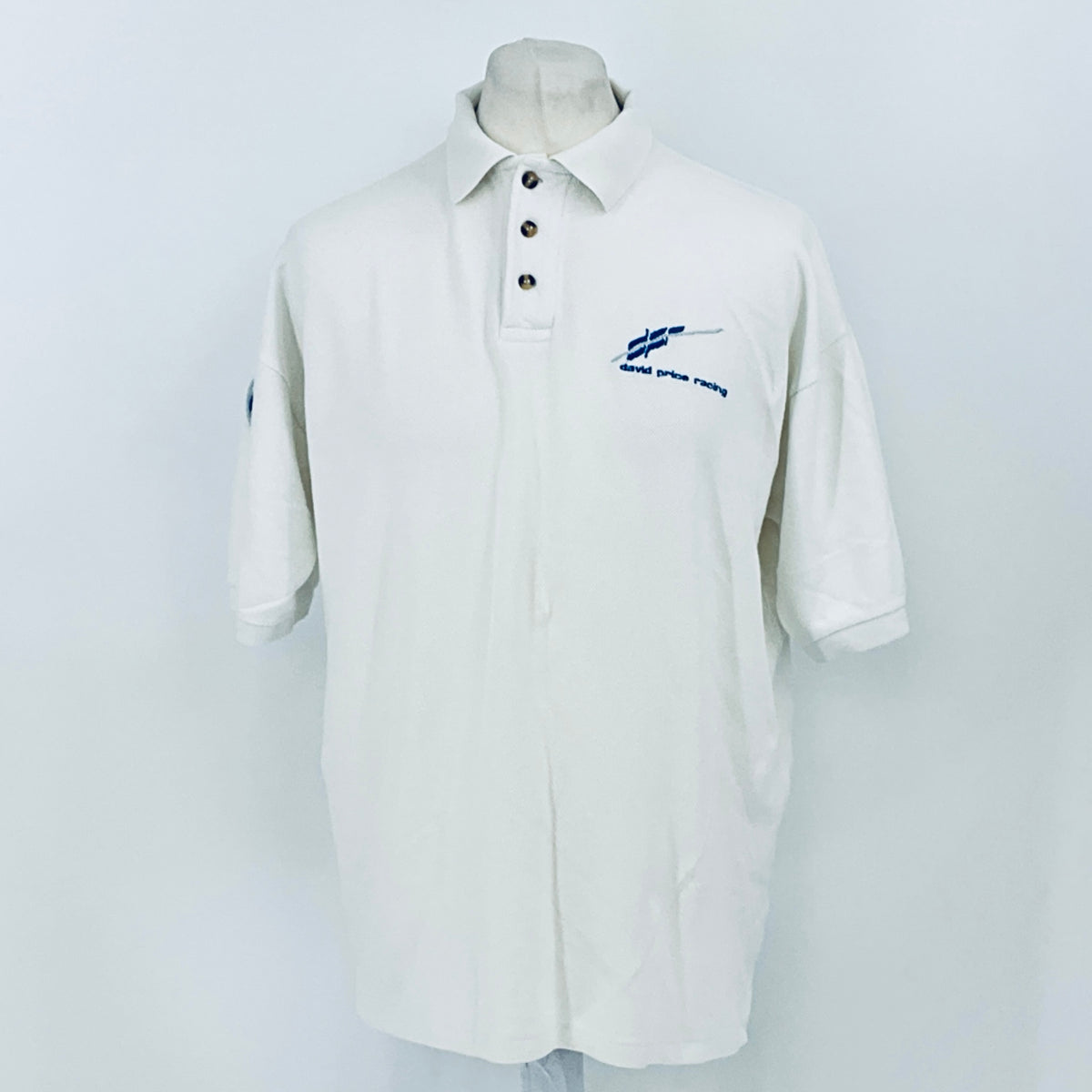Panoz Motorsport David Price Racing Team Issue Polo Shirt White 1990s - Pit-Lane Motorsport