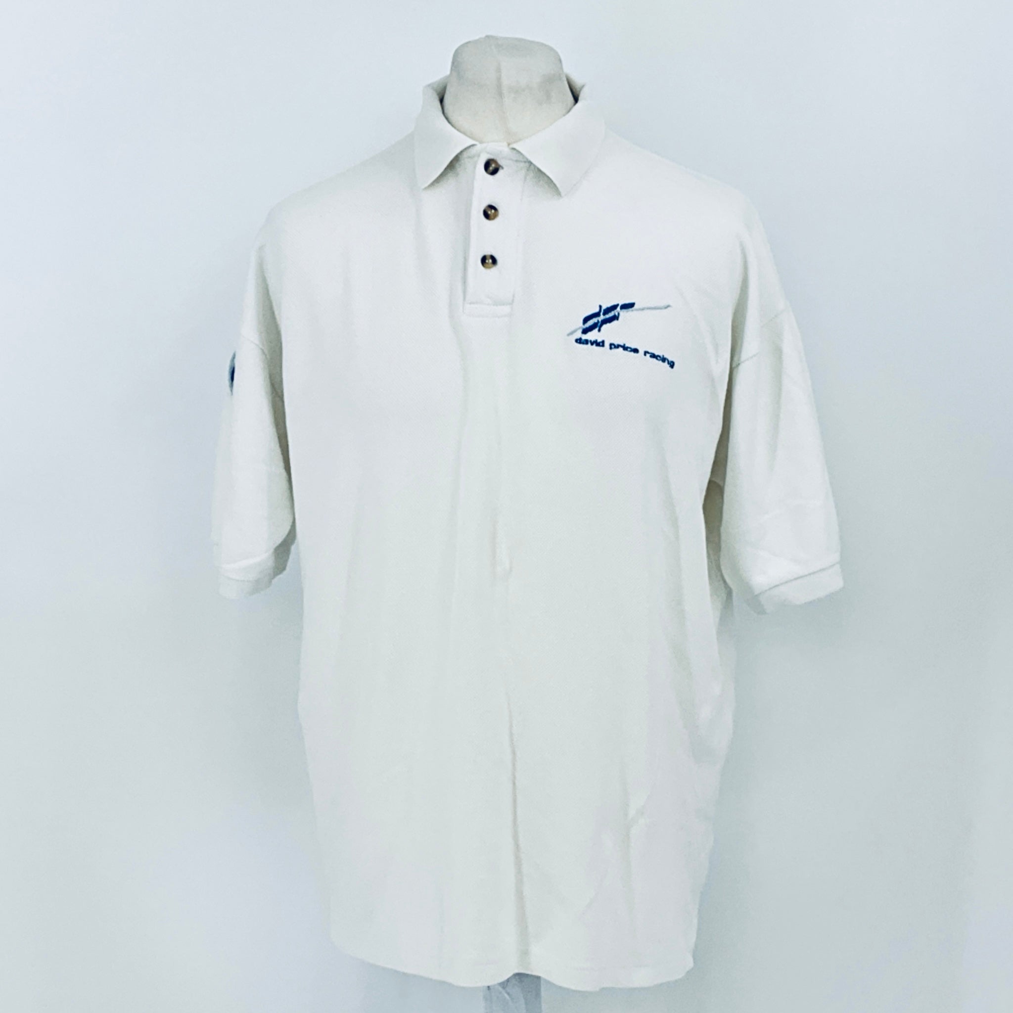 Panoz Motorsport David Price Racing Team Issue Polo Shirt White 1990s - Pit-Lane Motorsport