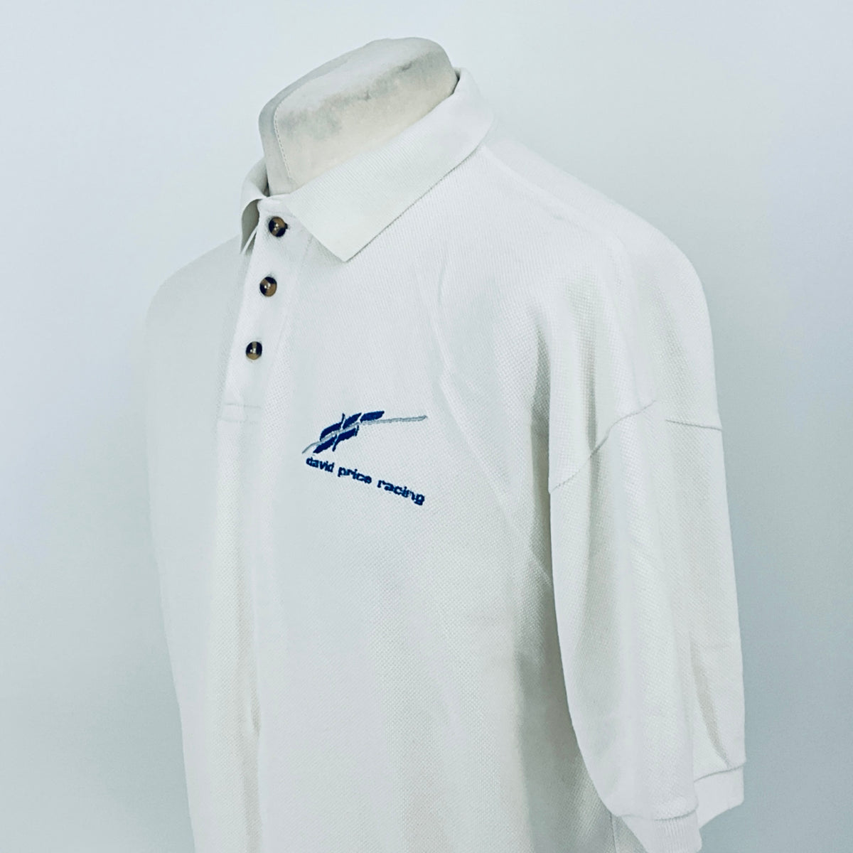 Panoz Motorsport David Price Racing Team Issue Polo Shirt White 1990s - Pit-Lane Motorsport