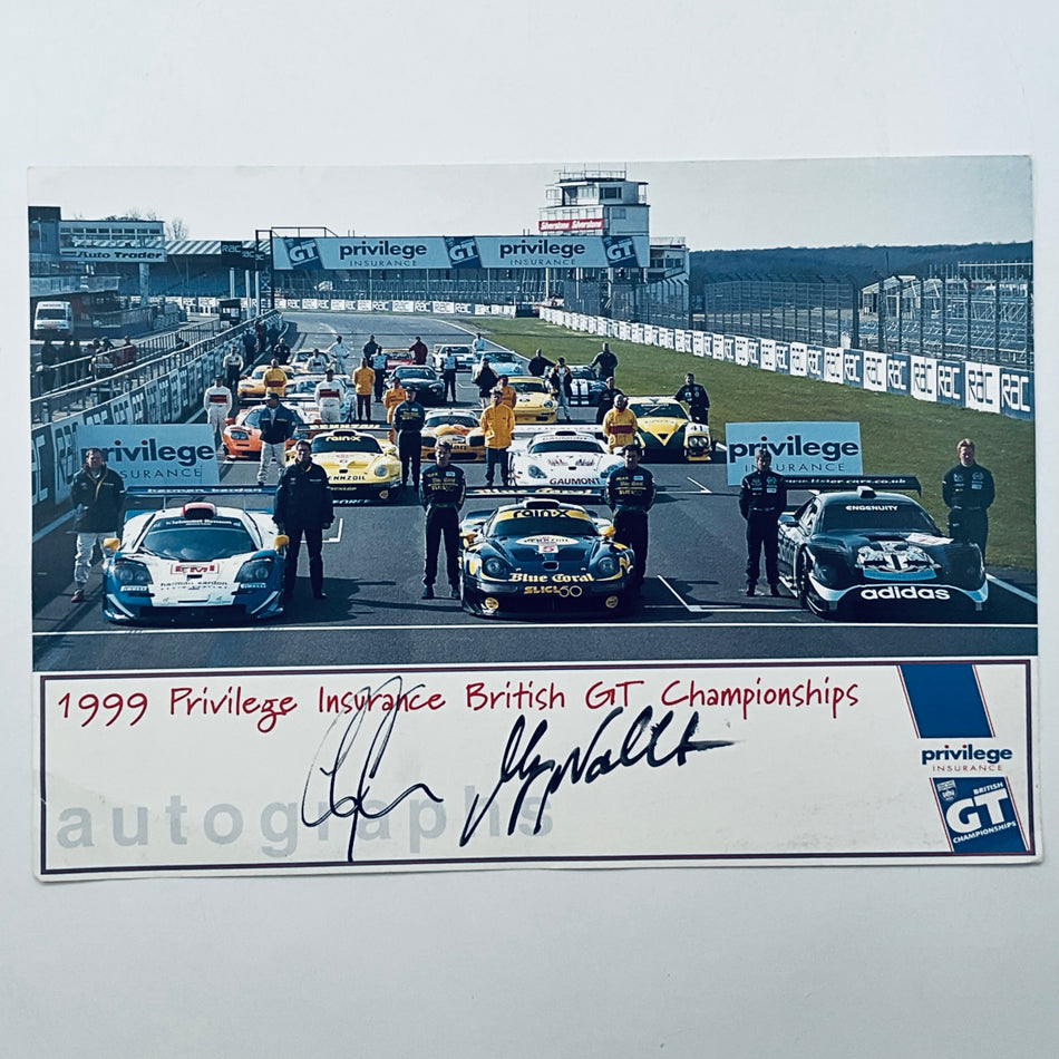 1999 Privilege British GT Championship Signed Driver Card