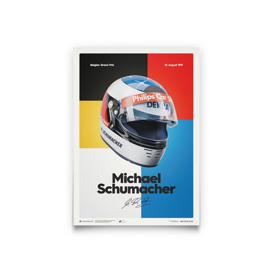 Michael Schumacher 1991 Helmet Limited Edition Poster