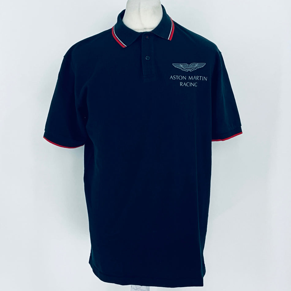 Aston Martin Racing Team Issue  Hackett Of London Polo Shirt Black/Red