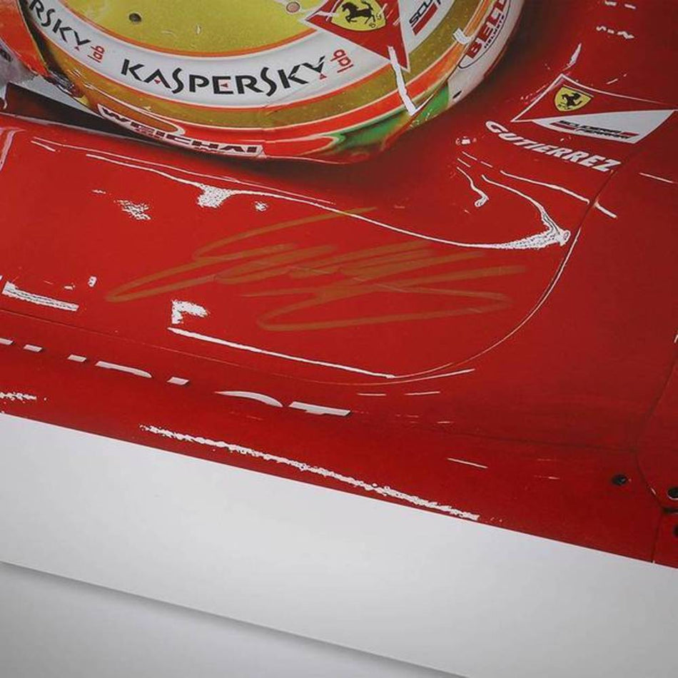 Scuderia Ferrari&nbsp; F1 Team Official 2013 Esteban Gutierrez&nbsp; Hand Signed and Framed Limited Edition Photo Print. - Pit-Lane Motorsport