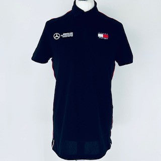Team Issue Mercedes AMG Petronas Formula One Team Polo Shirt-Tommy Hilfiger Black