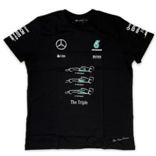 Load image into Gallery viewer, Mercedes AMG Petronas F1 Team Official Merchandise 2016 Special Edition Team Triple World Constructors Champions Cotton T-Shirt-Black