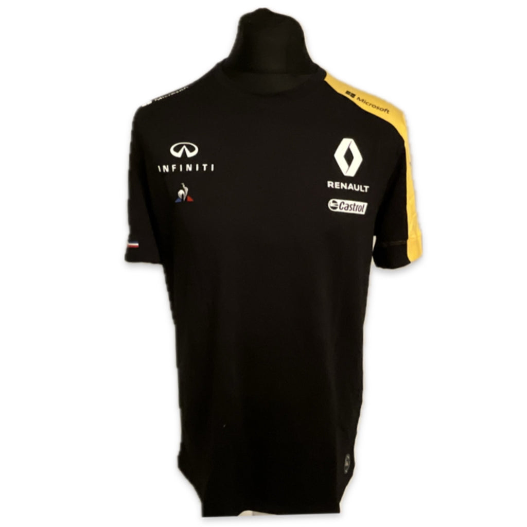 Renault F1 Team Official Team Issue Pit Crew Race Day T-Shirt-Black-Used