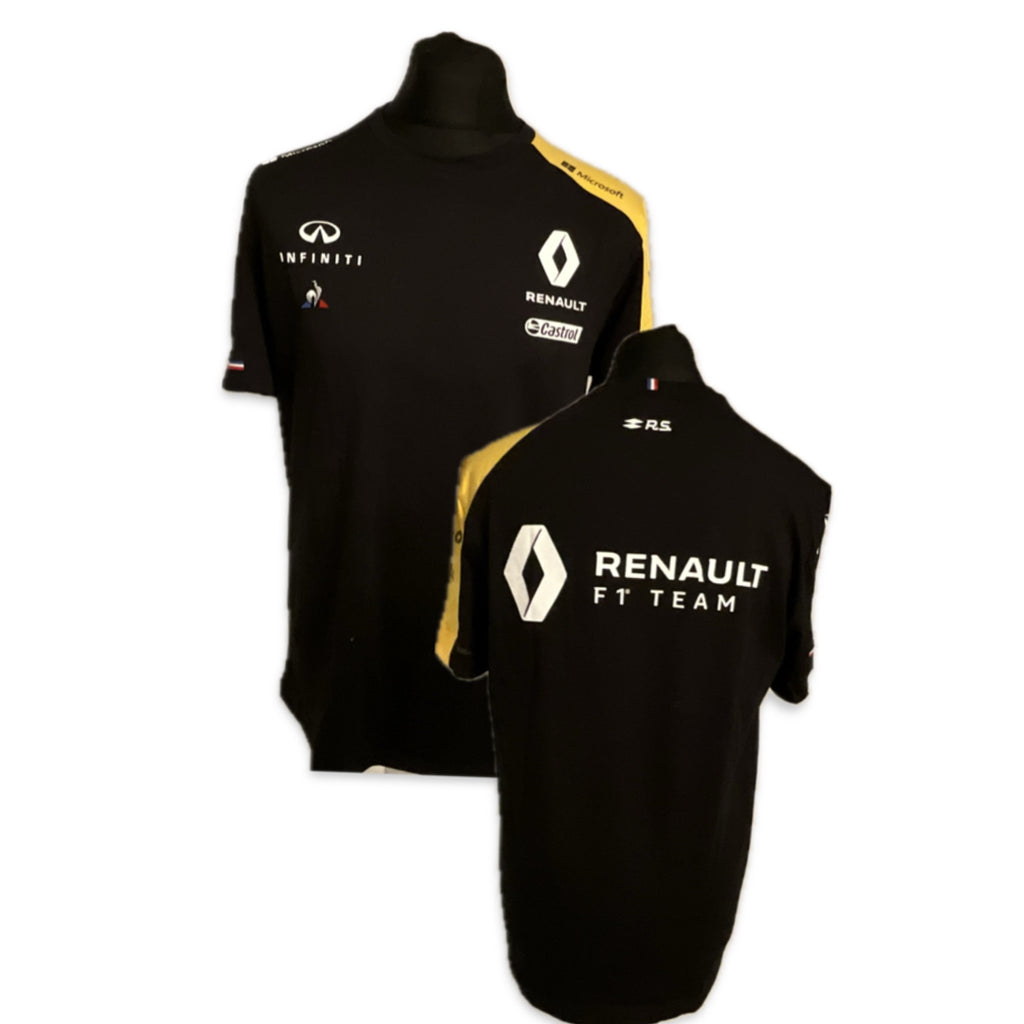 Renault F1 Team Official Team Issue Pit Crew Race Day T-Shirt-Black-Used