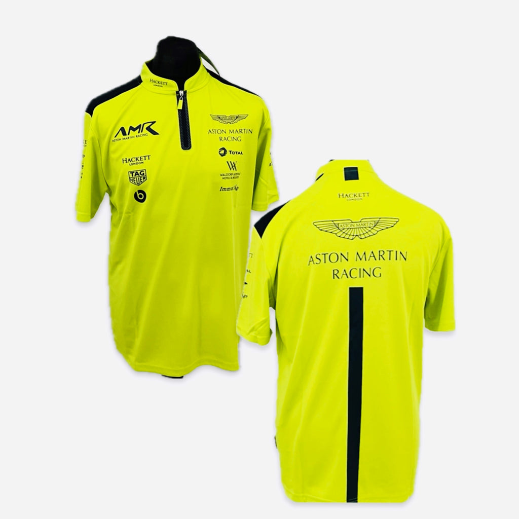 Aston Martin Racing AMR Le Mans Team Official Teamwear Race Day Polo Shirt- Lime Green Early 2018-Brand New