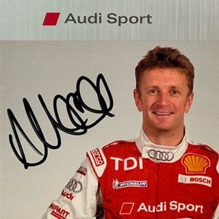 Alan McNish Portrait Hand Signed Audi Sport Quatro TDI Le Mans Team Driver Card