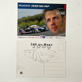Alex Wurz Peugeot 908 HDI FAP Team Official Le Mans Postcard