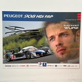 Alex Wurz Hand Signed Peugeot 908 HPI FAP Le Mans Team Driver Card