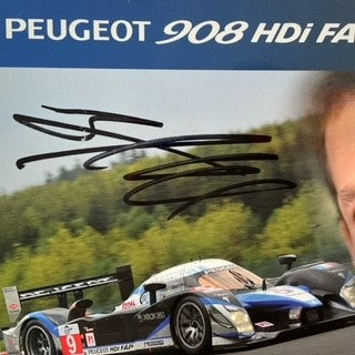 Alex Wurz Hand Signed Peugeot 908 HPI FAP Le Mans Team Driver Card