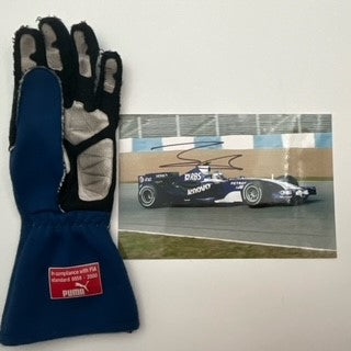 Alex Wurz Williams Cosworth F1 Team Race Used Glove & Hand Signed Photograph