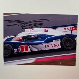 Alex Wurz Hand Signed Denso Totora Hybrid Le Mans Team Photograph