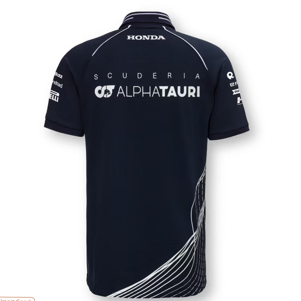 Official Merchandise Scuderia Alpha Tauri 2023 Team Polo Shirt-Navy Blue