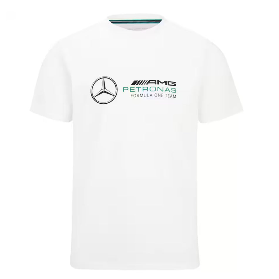 Official Mercedes AMG Petronas Formula One Team Large Logo T-shirt-White