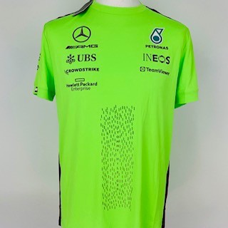 2023 Team Issue Mercedes AMG Petronas Formula One Tommy Hilfiger Hi-Vis T-Shirt-Brand New
