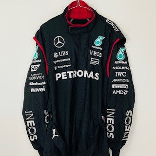 2024 Mercedes AMG Petronas F1 Used Team Issued Mechanics Race Suit Pit-Stop-Black