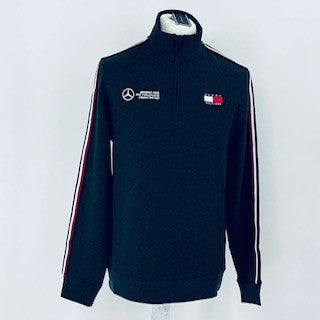 Team Issue Mercedes AMG Petronas Formula One Team 1/2 Zip Sweatshirt - Tommy Hilfiger Grey