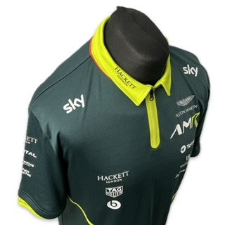 Official AMR Aston Martin Racing Team Issue Race Day Polo Shirt Dark Green-Used