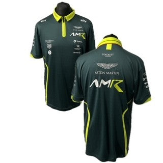 Official AMR Aston Martin Racing Team Issue Race Day Polo Shirt Dark Green-Used