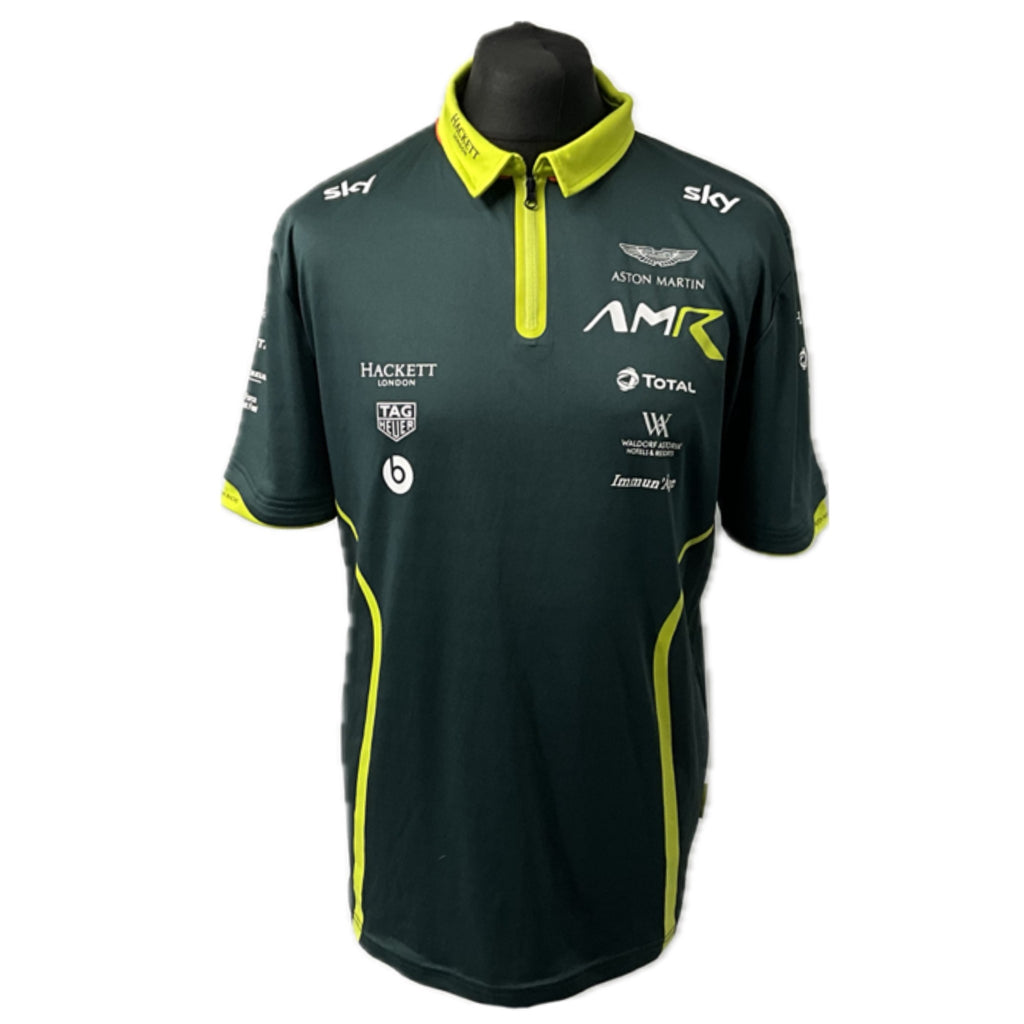 Official AMR Aston Martin Racing Team Issue Race Day Polo Shirt Dark Green-Used