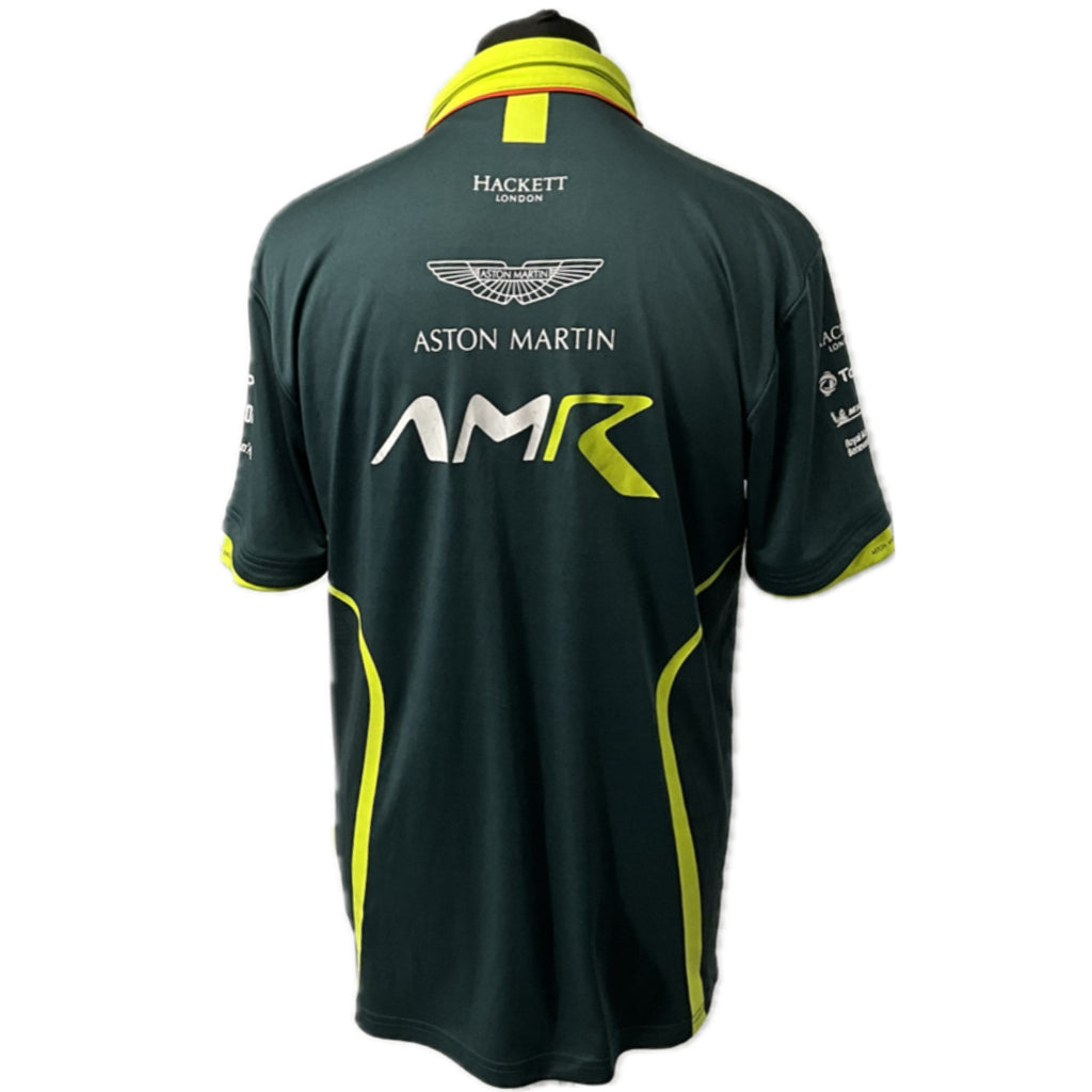 Official AMR Aston Martin Racing Team Issue Race Day Polo Shirt Dark Green-Used