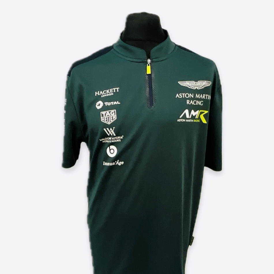 Aston Martin Racing AMR Le Mans Team Official Teamwear Race Day Polo Shirt- Dark Green Late 2018-Used