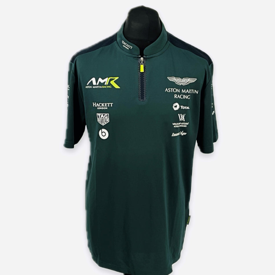 Aston Martin Racing AMR Le Mans Team Official Teamwear Race Day Polo Shirt- Dark Green Early 2018-Used