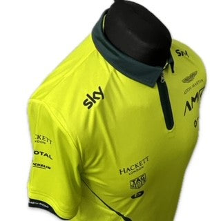 Official AMR Aston Martin Racing Team Issue Race Day Polo Shirt Lime Green-Used