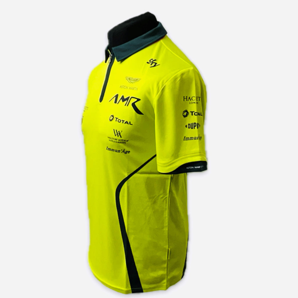 Official AMR Aston Martin Racing Team Issue Race Day Polo Shirt Lime Green-Used