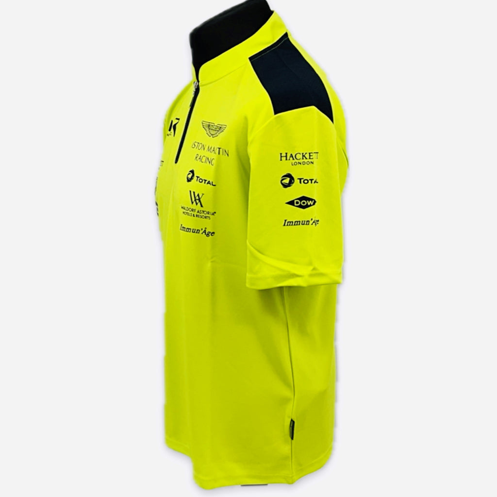 Aston Martin Racing AMR Le Mans Team Official Teamwear Race Day Polo Shirt- Lime Green Early 2018-Used