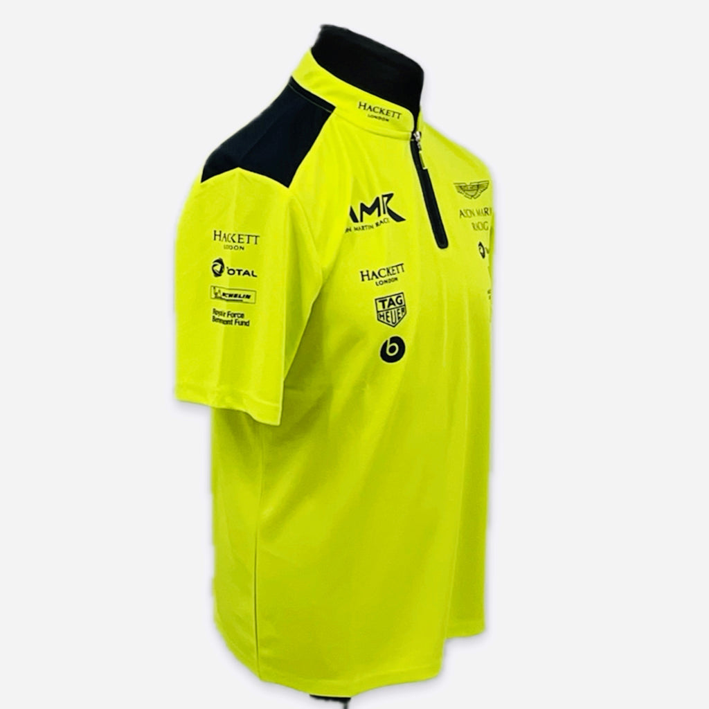 Aston Martin Racing AMR Le Mans Team Official Teamwear Race Day Polo Shirt- Lime Green Early 2018-Used