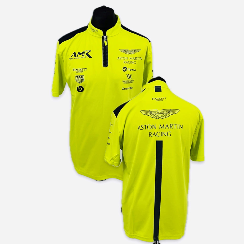 Used Aston Martin Racing AMR Polo Shirt Lime Green early 2018